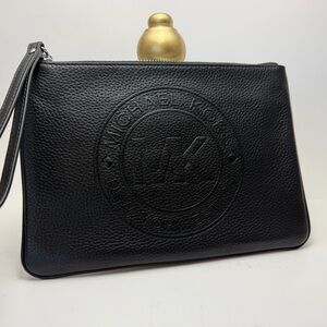 Michael Kors Black Embossed Wristlet